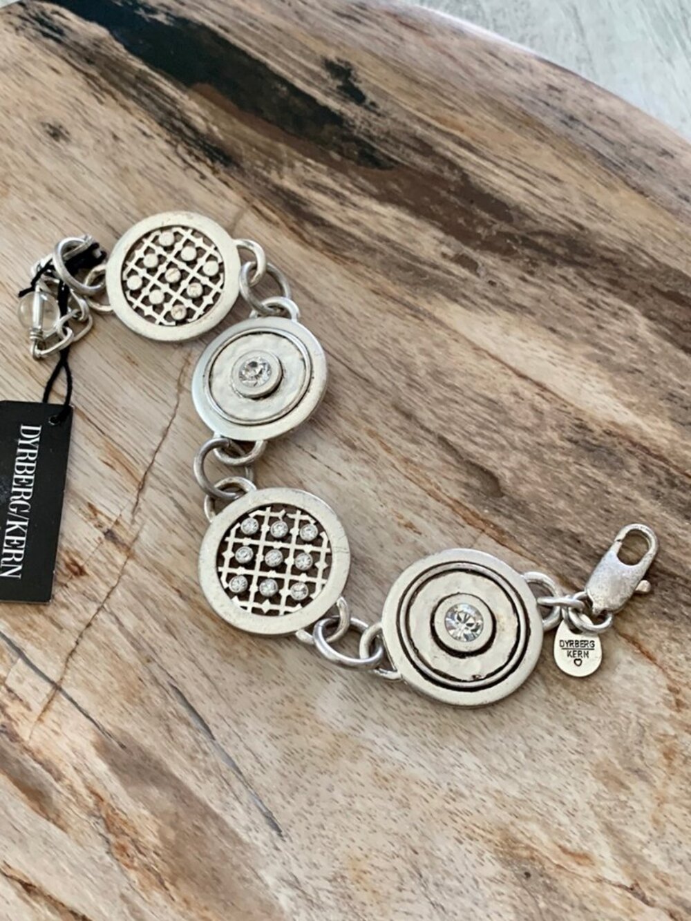 Dyrberg/Kern Wamil Antique Silver bracelet with Swarovski Crystals